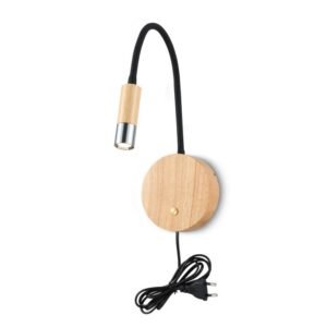 Modern Style 3W AC Powered Aluminum & Wooden Black Wall-Mounted